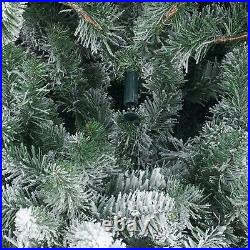 6.5 ft Artificial Christmas Tree Pre-Lit Flocked Frisco Pine 250 Clear Lights