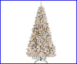 6.5 ft. Pre-lit Christmas Tree Artificial Flocked Warm White Lights