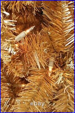 6.5 ft Rose Gold Slim Artificial Xmas Christmas Tree, 624 Tips, UL 350 Clear 6.5 ft Rose Gold Slim Artificial Xmas Christmas Tree, 624 Tips, UL 350 Clear