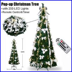6.5ft Christmas Tree Pop Up Artificial Tree withLED Light Xmas Holiday Decoration 6.5ft Christmas Tree Pop Up Artificial Tree withLED Light Xmas Holiday Decoration