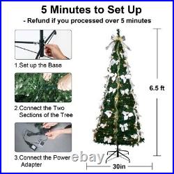 6.5ft Christmas Tree Pop Up Artificial Tree withLED Light Xmas Holiday Decoration 6.5ft Christmas Tree Pop Up Artificial Tree withLED Light Xmas Holiday Decoration