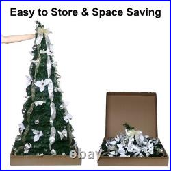 6.5ft Christmas Tree Pop Up Artificial Tree withLED Light Xmas Holiday Decoration 6.5ft Christmas Tree Pop Up Artificial Tree withLED Light Xmas Holiday Decoration