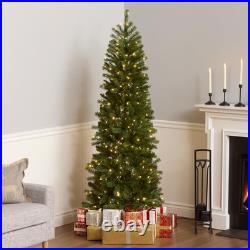 6.5ft Pre-Lit Slim Douglas Fir Christmas Tree with 300 LED Lights & Stand