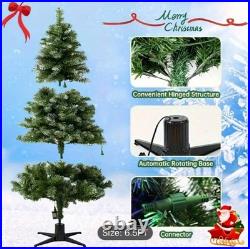 6.5ft Pre-Lit Snowy Pine Christmas Tree, 480 Branches & Multi-color String Lights