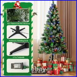 6.5ft Pre-Lit Snowy Pine Christmas Tree, 480 Branches & Multi-color String Lights