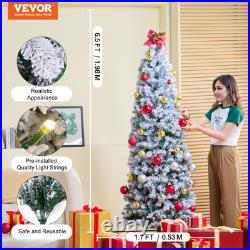 6.5ft Prelit Flocked Christmas Tree with 250 Warm White LED Lights