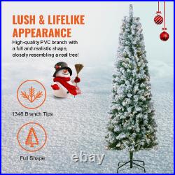 6.5ft Prelit Flocked Christmas Tree with 250 Warm White LED Lights