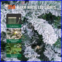 6.5ft Prelit Flocked Christmas Tree with 250 Warm White LED Lights