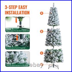 6.5ft Prelit Flocked Christmas Tree with 250 Warm White LED Lights