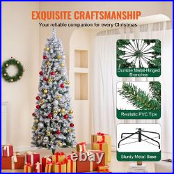 6.5ft Prelit Flocked Christmas Tree with 250 Warm White LED Lights