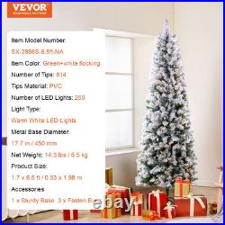 6.5ft Prelit Flocked Christmas Tree with 250 Warm White LED Lights