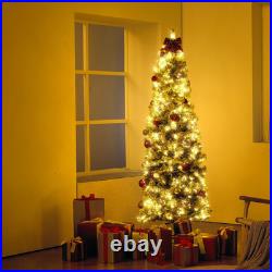 6.5ft Prelit Flocked Christmas Tree with 250 Warm White LED Lights