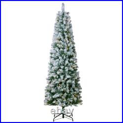 6.5ft Prelit Flocked Christmas Tree with 250 Warm White LED Lights