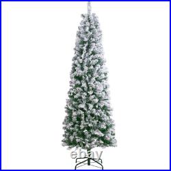 6.5ft Prelit Flocked Christmas Tree with 250 Warm White LED Lights