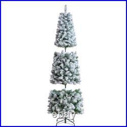6.5ft Prelit Flocked Christmas Tree with 250 Warm White LED Lights