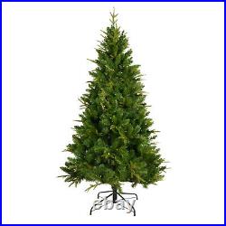 6 FT Artificial Christmas Tree With LED Lights Metal Base Xmas Tree Decoration