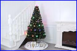6 FT Christmas Tree Fiber Optic WithStar Red/Green/Blue Lights Indoor Only