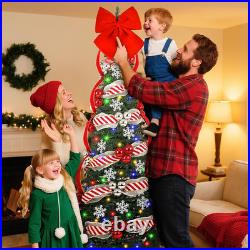 6 FT Pop up Christmas Tree with Lights, Artificial Collapsible Christmas Tree wi