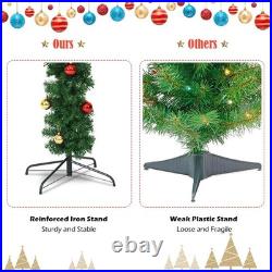 6 FT Pre-lit Cactus Christmas Tree, Artificial Xmas Tree with 120 LED Lights