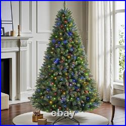 6 FT Pre-lit Christmas Tree Spruce with Remote Control, 300 Warm White Multi