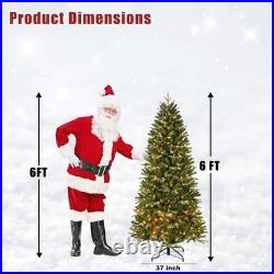 6 FT Prelit Artificial Skinny Christmas Tree with1032 PE&PVC Branch Tips 300 Light 6 FT Prelit Artificial Skinny Christmas Tree with1032 PE&PVC Branch Tips 300 Light