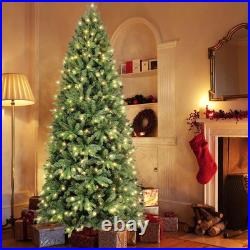 6 FT Prelit Artificial Skinny Christmas Tree with1032 PE&PVC Branch Tips 300 Light