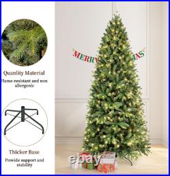 6 FT Prelit Artificial Skinny Christmas Tree with1032 PE&PVC Branch Tips 300 Light