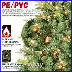 6 FT Prelit Artificial Skinny Christmas Tree with1032 PE&PVC Branch Tips 300 Light
