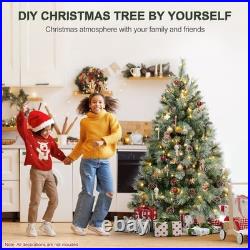 6 FT Prelit Artificial Snow Tips Christmas Tree With 300 Lights 66 Pinecones