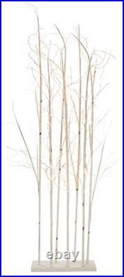 6 Ft/9.8 Ft H LED White Birch Trees on Wood Base Christmas Decor Indoor Only