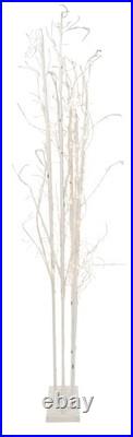 6 Ft/9.8 Ft H LED White Birch Trees on Wood Base Christmas Decor Indoor Only