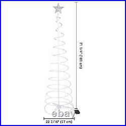 6 Ft Lighted Spiral Christmas Tree Light Cool White 182 LED Outdoor Decor 2 Pack