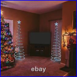 6 Ft Lighted Spiral Christmas Tree Light Cool White 182 LED Outdoor Decor 2 Pack