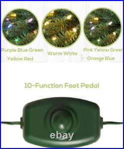 6 Ft Pre-Lit Blue Fir Artificial Christmas Tree 600 Multi Color LED Lights