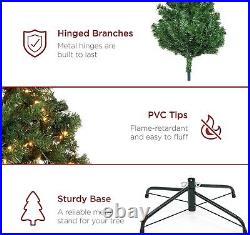 6 Ft Pre-Lit Premium Green Blue Fir Artificial Christmas Tree, Clear LED Lights 6 Ft Pre-Lit Premium Green Blue Fir Artificial Christmas Tree, Clear LED Lights
