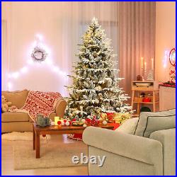 6 Ft Snow Flocked Christmas Tree Artificial Tree with 260 LED Lights & 1415Tips