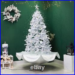 6' Lighted Musical Snowing Artificial Tinsel Christmas Tree, White LED Lights