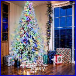 6' Pre-Lighted Spruce Edelweiss Christmas Tree with Multi-Color LED Lights NEW 6' Pre-Lighted Spruce Edelweiss Christmas Tree with Multi-Color LED Lights NEW