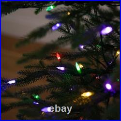 6' Pre-Lit Artificial Natural Fresh Cut Fir Christmas Tree, Color LED Dewdrop