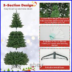 6' Pre-Lit Christmas Tree Hinged with 500 Incandescent Lights & 912 Branch Tips