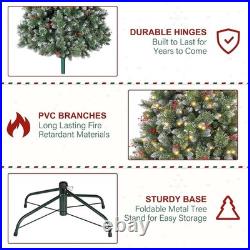 6 ft Lighted Frosted Christmas Tree Artificial Pine Christmas Tree