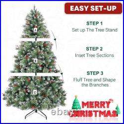 6 ft Lighted Frosted Christmas Tree Artificial Pine Christmas Tree