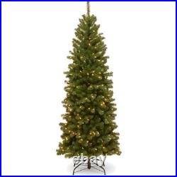 6 ft Pre-Lit Artificial Christmas Tree Green Slim Pine with 636 Tips Lights