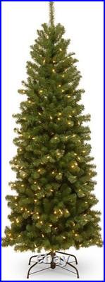 6 ft Pre-Lit Artificial Christmas Tree Green Slim Pine with 636 Tips Lights