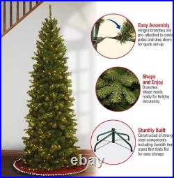 6 ft Pre-Lit Artificial Christmas Tree Green Slim Pine with 636 Tips Lights