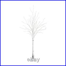 6-ft Pre-Lit Artificial White Birch Tree with 400 Color Changing LED Lights