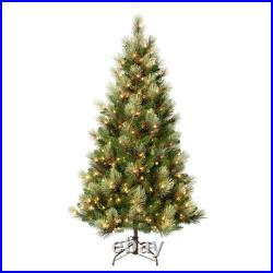 6 ft. Pre-Lit Charleston Pine Slim Tree with Clear Lights, Plug-In