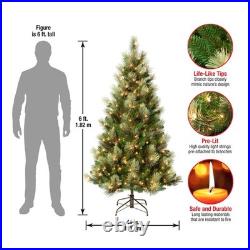 6 ft. Pre-Lit Charleston Pine Slim Tree with Clear Lights, Plug-In