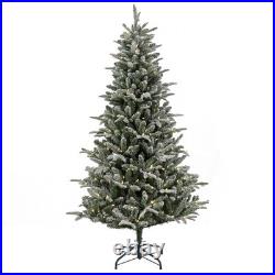 6 ft. Pre-Lit Snowy Libby Fir Tree with LED Lights, Plug-In
