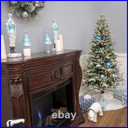 6 ft. Pre-Lit Snowy Libby Fir Tree with LED Lights, Plug-In
